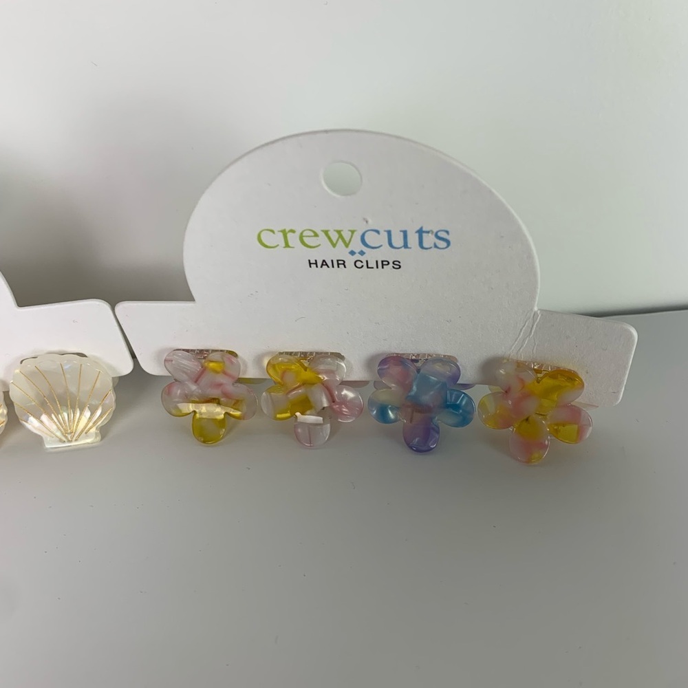 NWT Crewcuts Girls Hair Clip Claws Flower Shell 8 Pieces - Picture 4 of 4